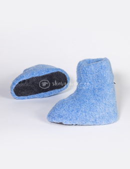 Bambosze wełniane góralskie wysokie #niebieskie