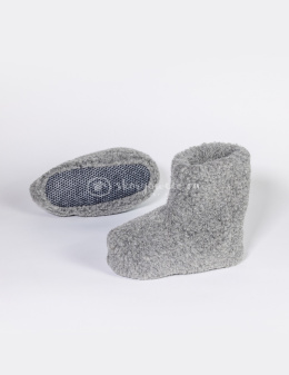 Bambosze wełniane góralskie wysokie #szare jasne