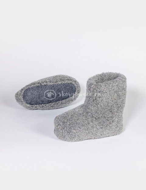 Bambosze wełniane góralskie wysokie #szare jasne