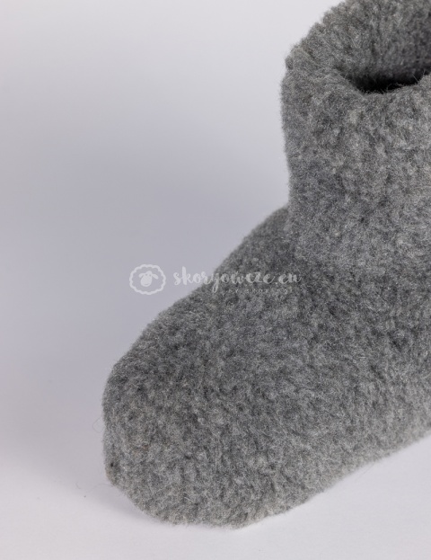 Bambosze wełniane góralskie wysokie #szare jasne