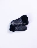 Women's black lambskin mittens