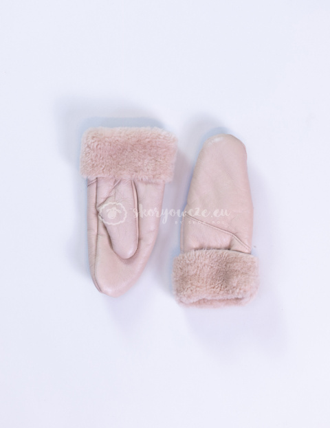 Women's old rose lambskin mittens Women's old rose lambskin mittens