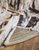 Bedspread made of natural pieces of Rex skins 160x200 cm pudding
