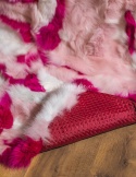Decorative bedspread / real fox fur blanket 160x200 #barbie pink