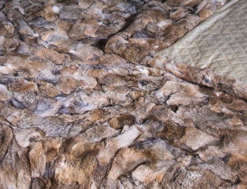 Narzuta dekoracyjna futro brąz z królika 200X220 cm
