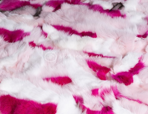 Decorative bedspread / real fox fur blanket 160x200 #barbie pink