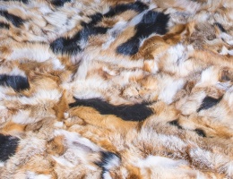 Decorative bedspread / real fox fur blanket 160x200 #ginger fox with black