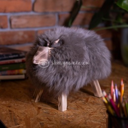 Baranek dekoracyjny / szaro-brązowy