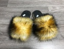 Klapki futrzane pantofle sztuczne futerko / rude