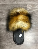 Klapki futrzane pantofle sztuczne futerko / rude