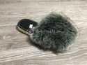 Klapki futrzane pantofle sztuczne futerko / szare