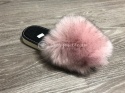Klapki futrzane pantofle sztuczne futerko / brudny róż