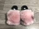 Klapki futrzane pantofle sztuczne futerko / brudny róż