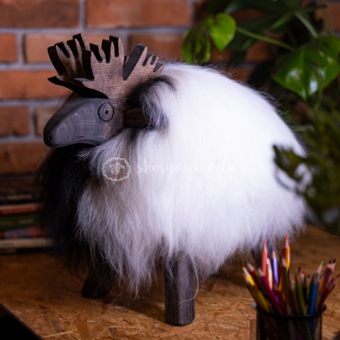 Renifer dekoracyjny / czarno biały
